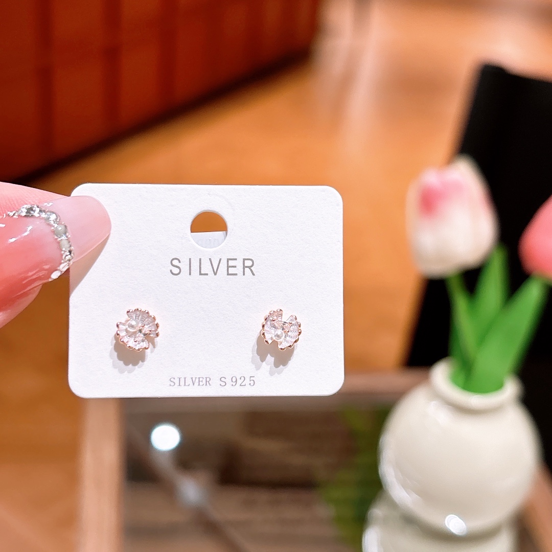 S925 Sterling Silver Earrings Girly Birthday Silver