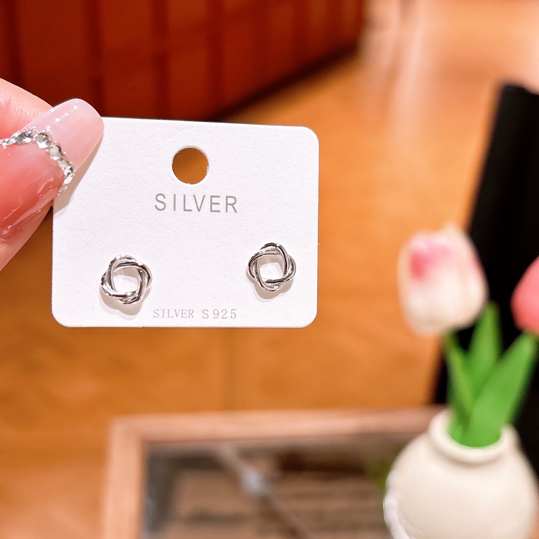 Hypoallergenic Silver Earrings Sweet & Cool New Year Silver