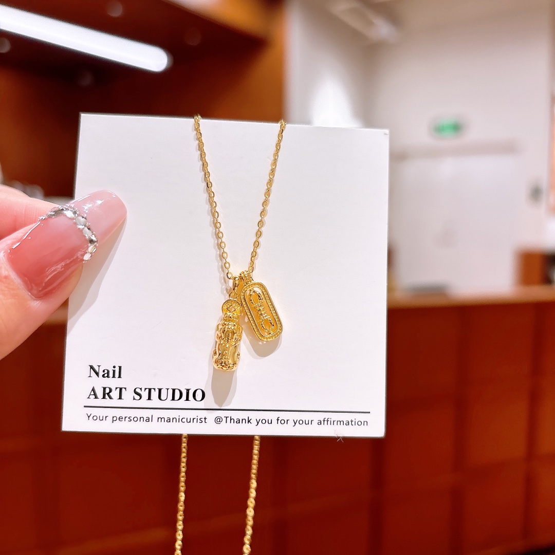 Nickel Free Silver Necklace Gentle New Year Gold