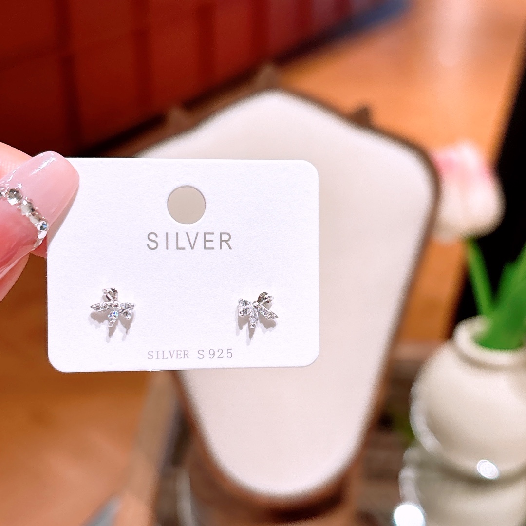 High Polish Silver Earrings Light Luxury Self-love Gold