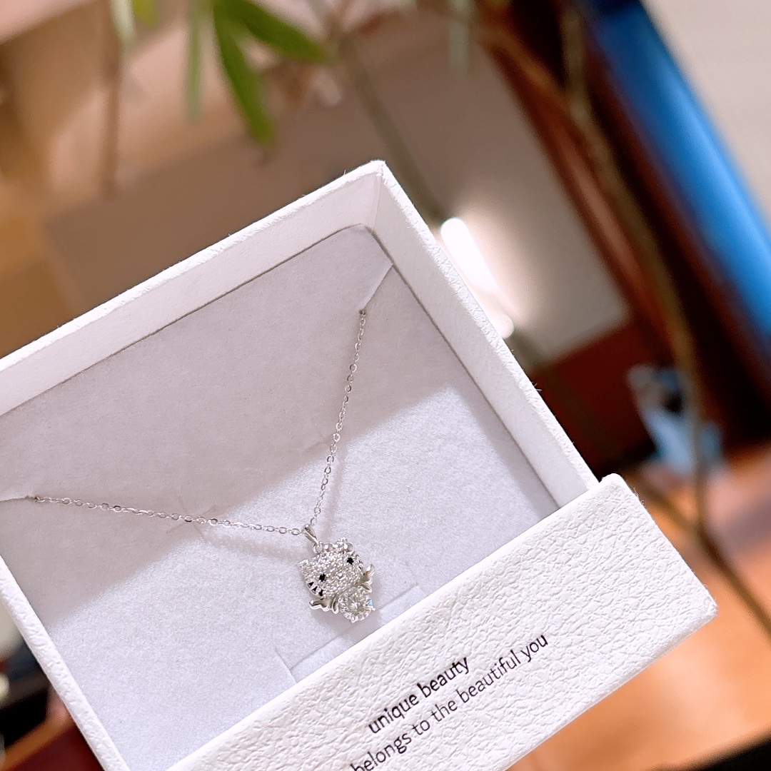 High Polish Silver Moissanite Necklace Playful Graduation Gold