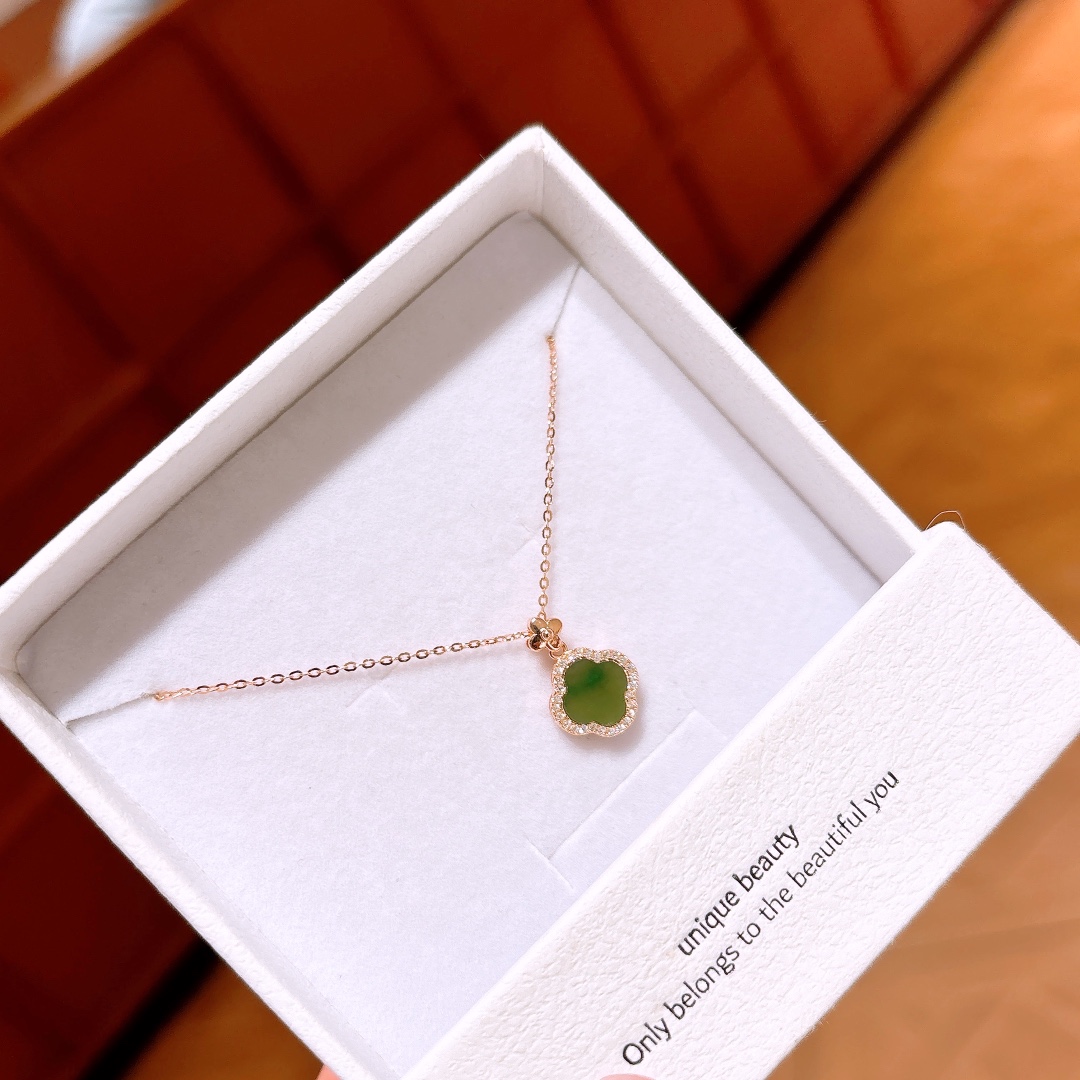 S925 Sterling Silver Jasper Necklace Korean Style Date Night Gold