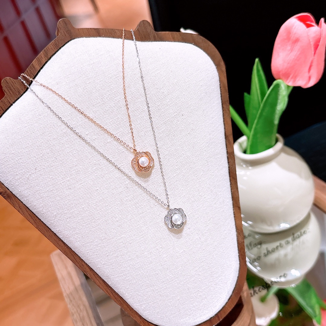 甘い純銀イヤリング＆ネックレスセットシルバー 父の日