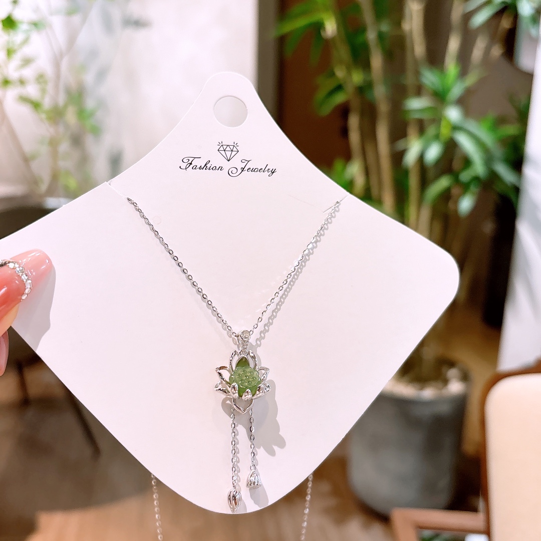 Nickel Free Silver Jasper Necklace Light Luxury Wedding Registration