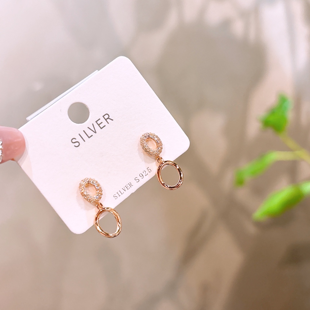 925 Silver Earrings Romantic Wedding Gold