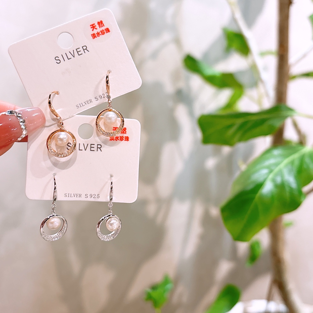 Solid Silver Drop & Thread Earrings Elegant Travel Gold