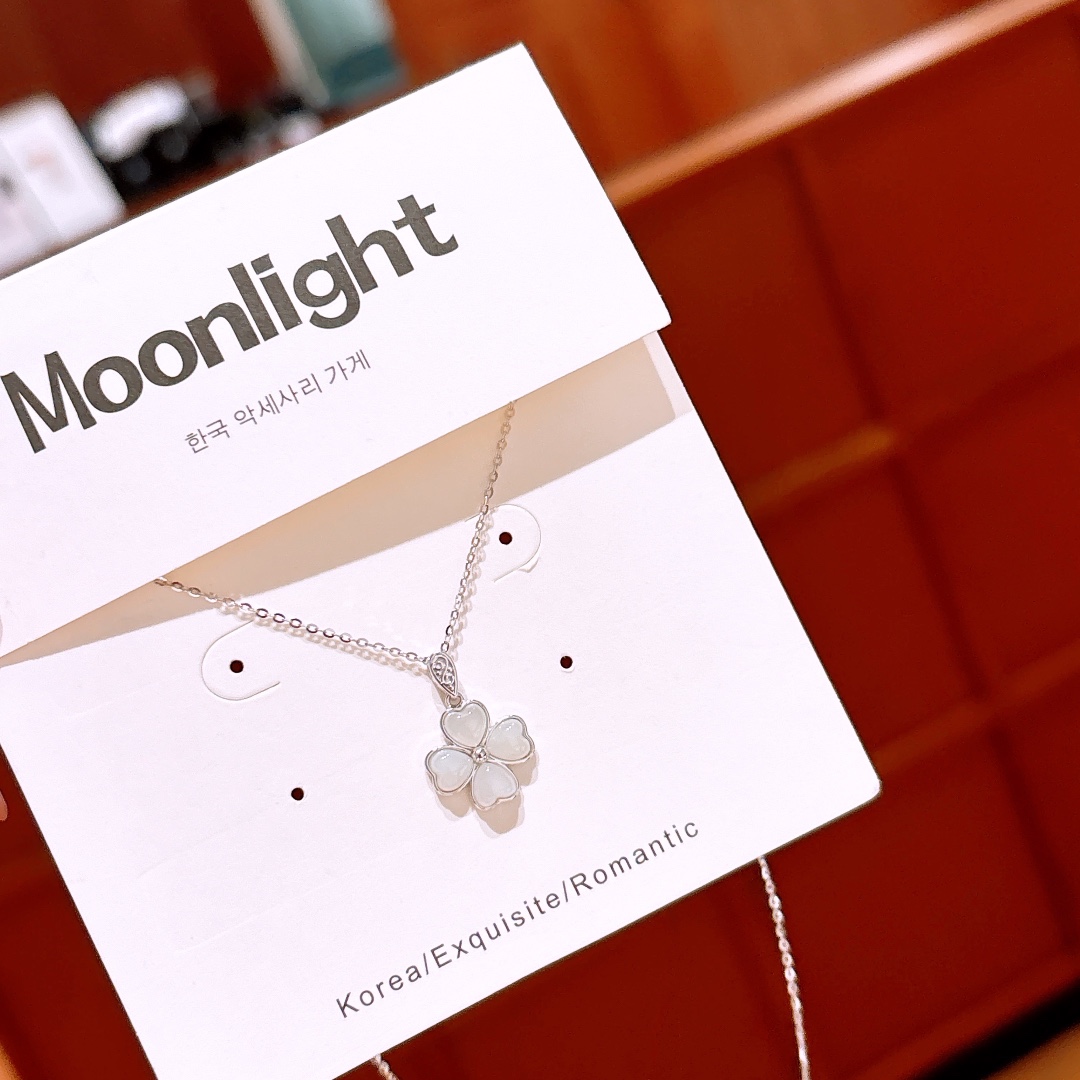 925 Silver Hetian Jade Necklace Dainty Spring Festival Silver