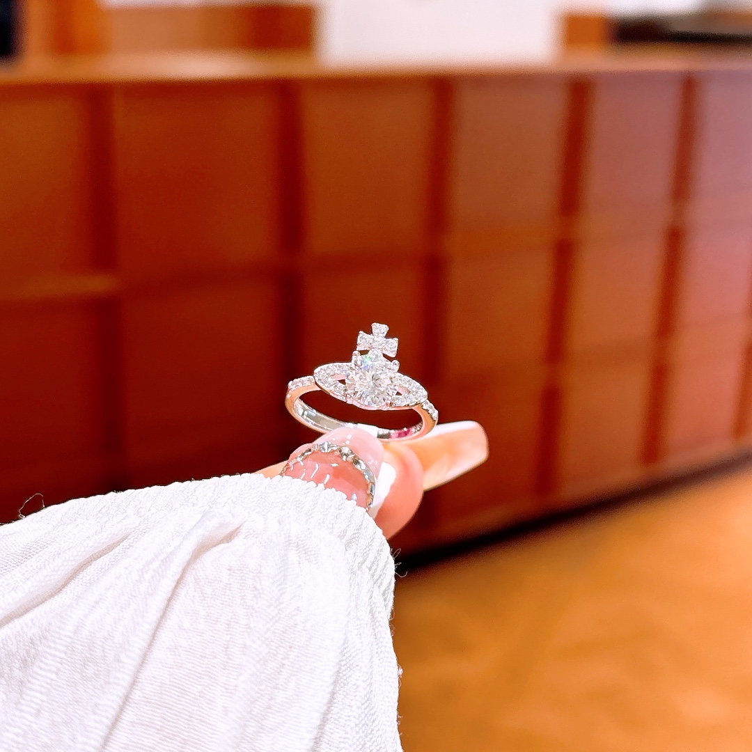 925 Silver Moissanite Ring Lively Valentine's Day Gold