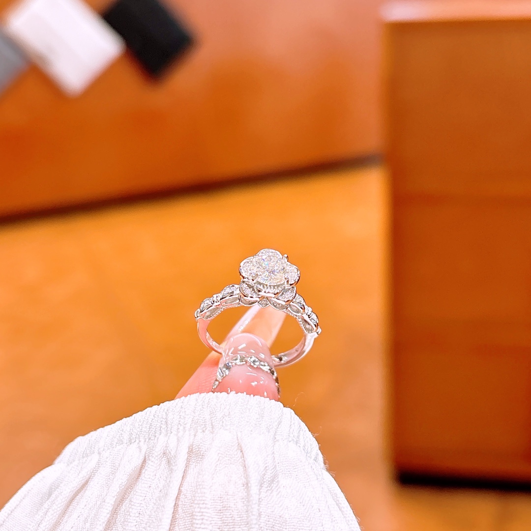 Solid Silver Moissanite Ring Ultra Minimal Engagement Silver