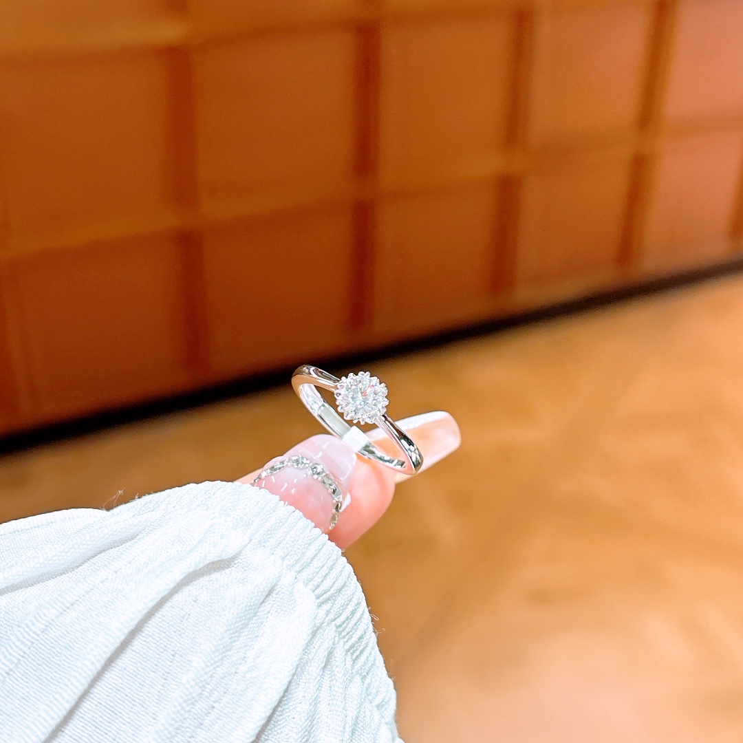 Fine Silver Moissanite Ring Delicate Travel Silver