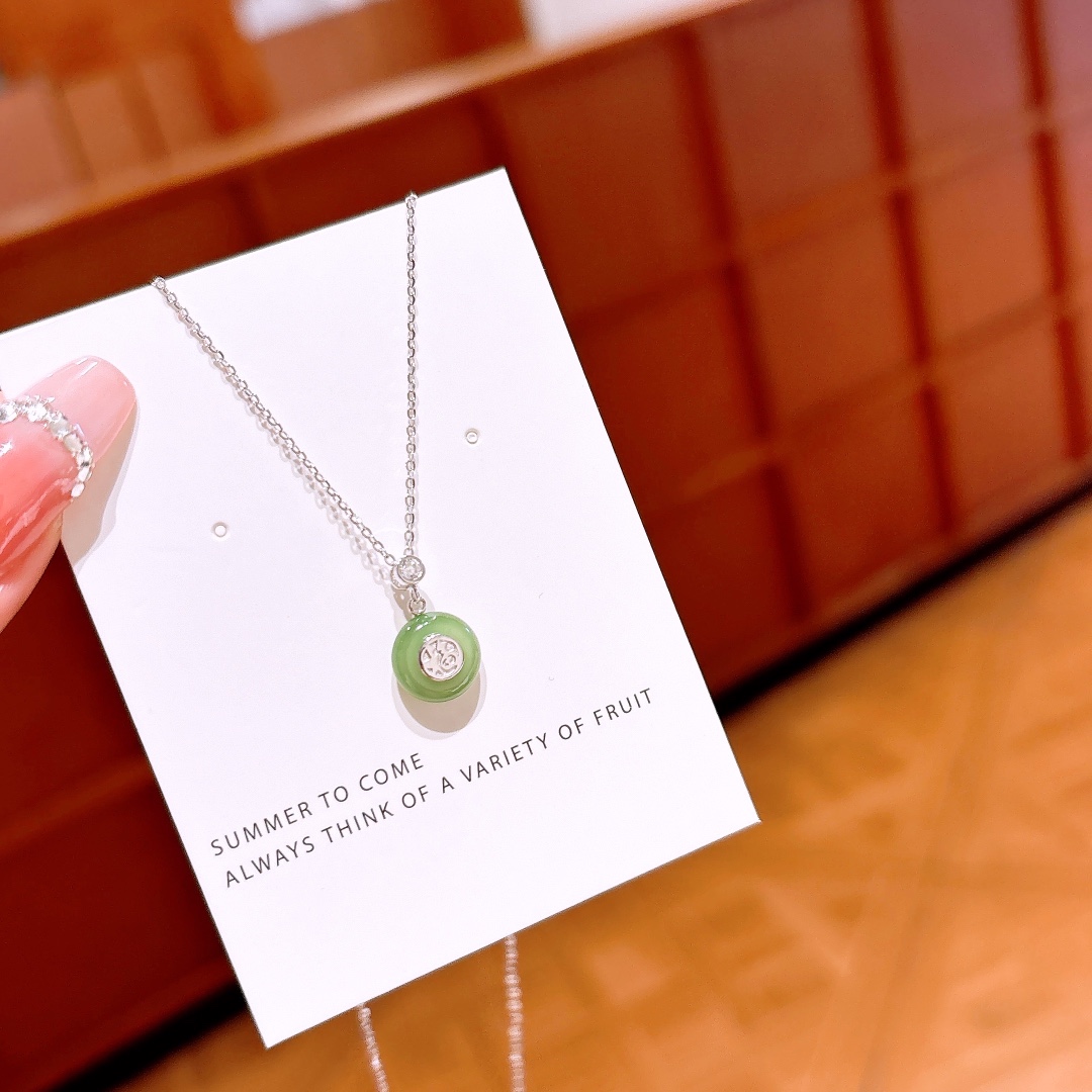 Low Allergy Silver Jasper Necklace Girly Proposal Silver