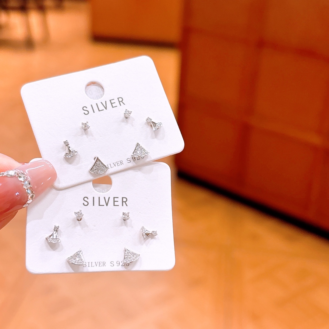 Nickel Free Silver Earrings Light Luxury Father's Day Silver