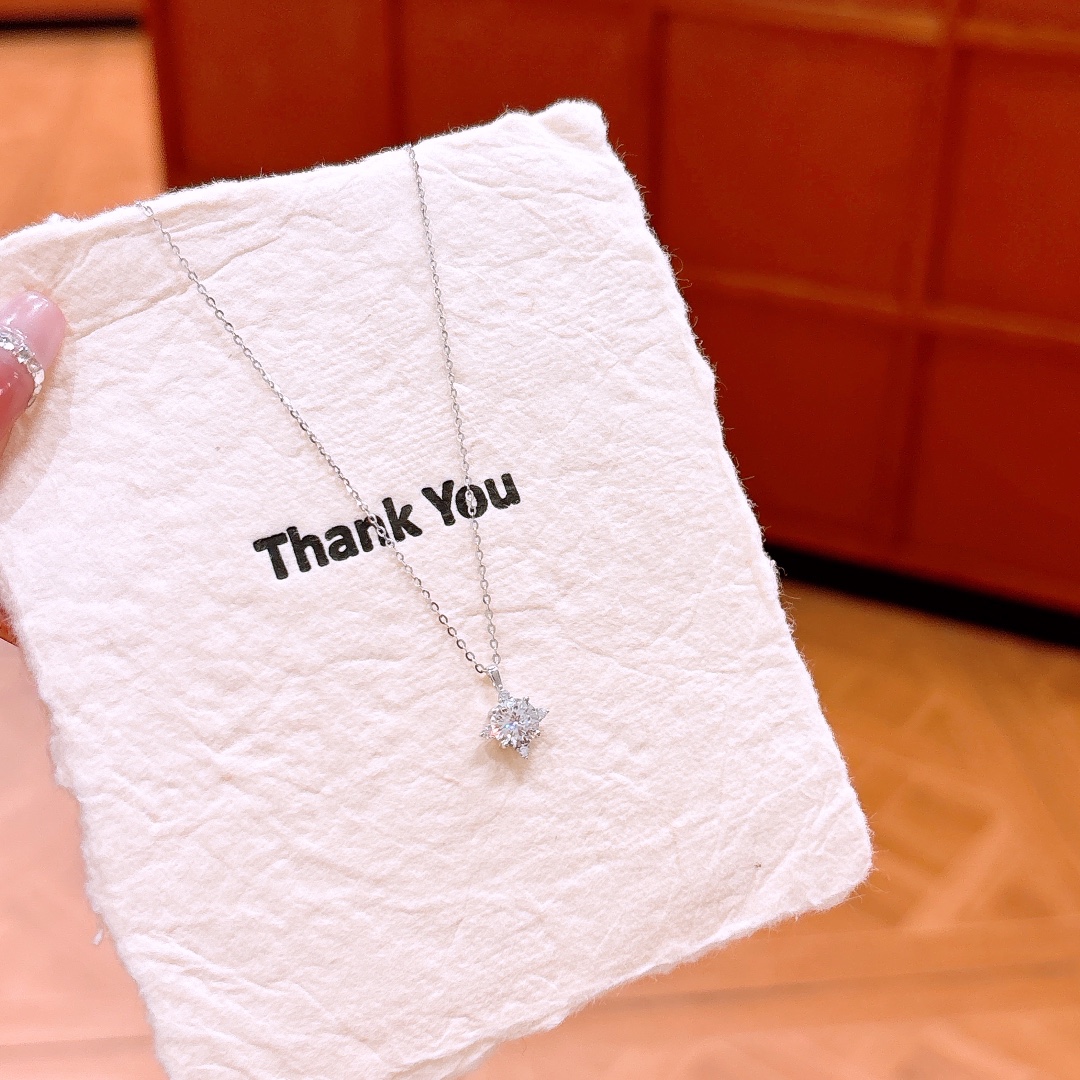 S925 Sterlingsilber Moissanit Kette Minimalistisch Geschenk für beste Freundin