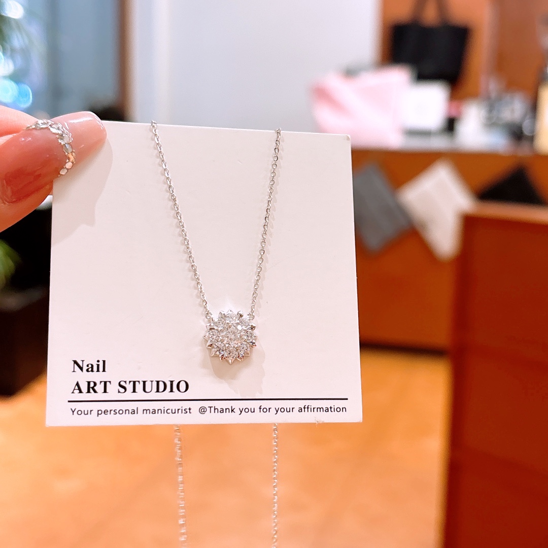 925 Silber Moissanit Kette Verspielt Verabredung Gold