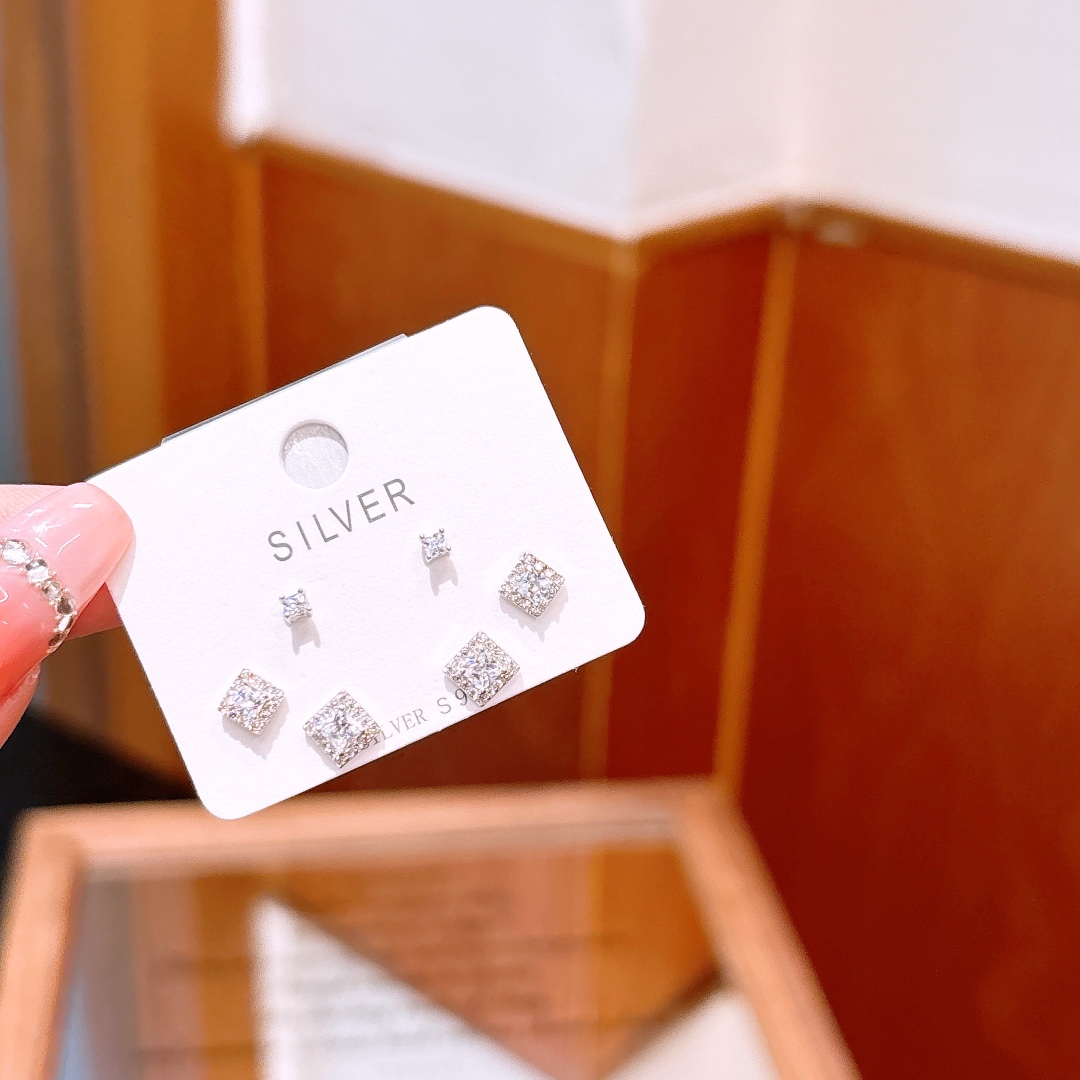 S925 Sterling Silver Earrings Gentle Party Gold