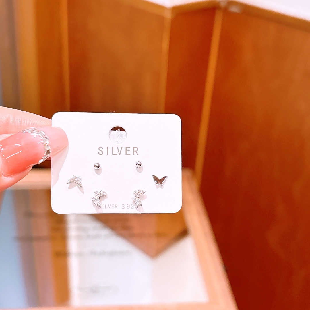 Solid Silver Earrings Lively Banquet Gold