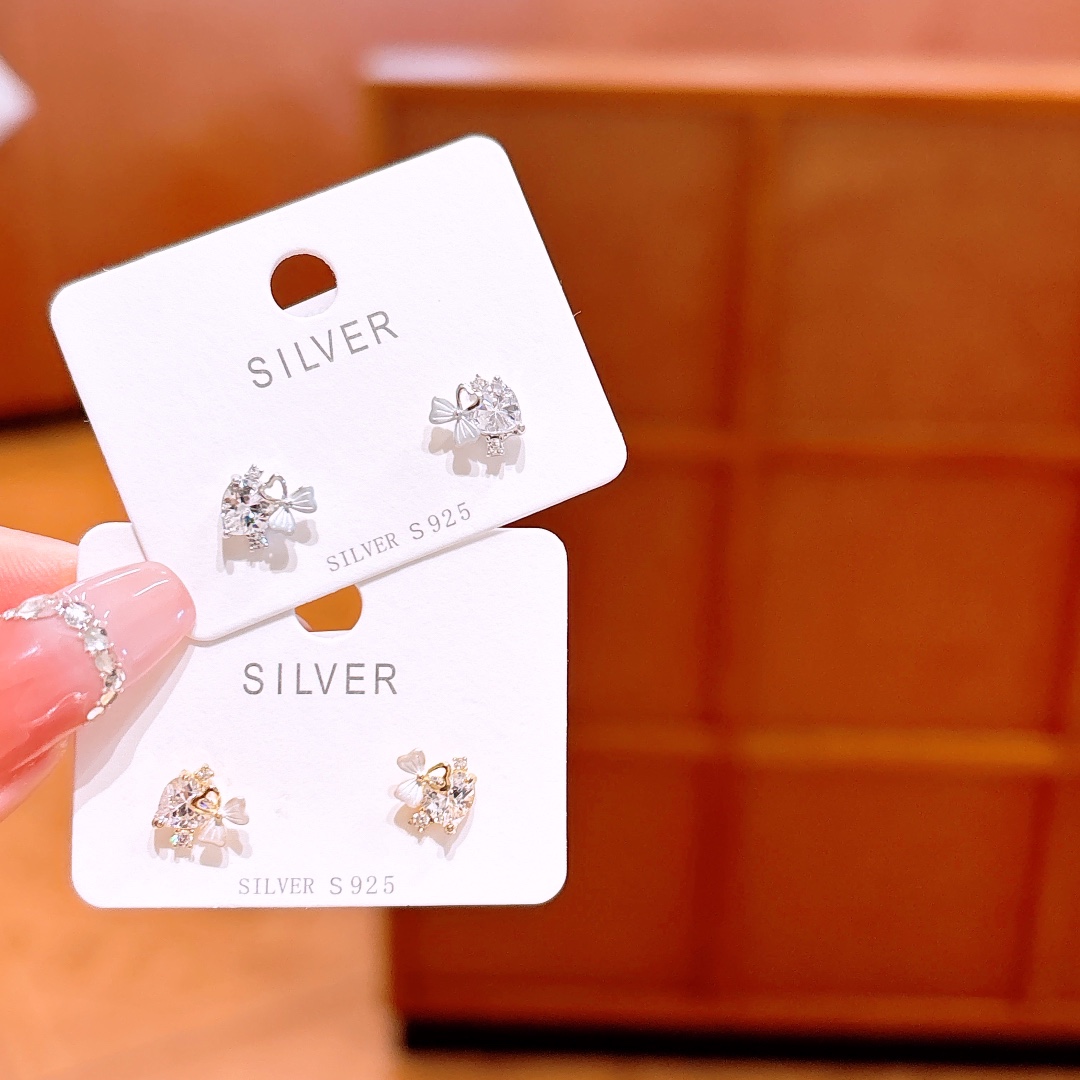 Solid Silver Earrings Intellectual Wedding Registration Gold