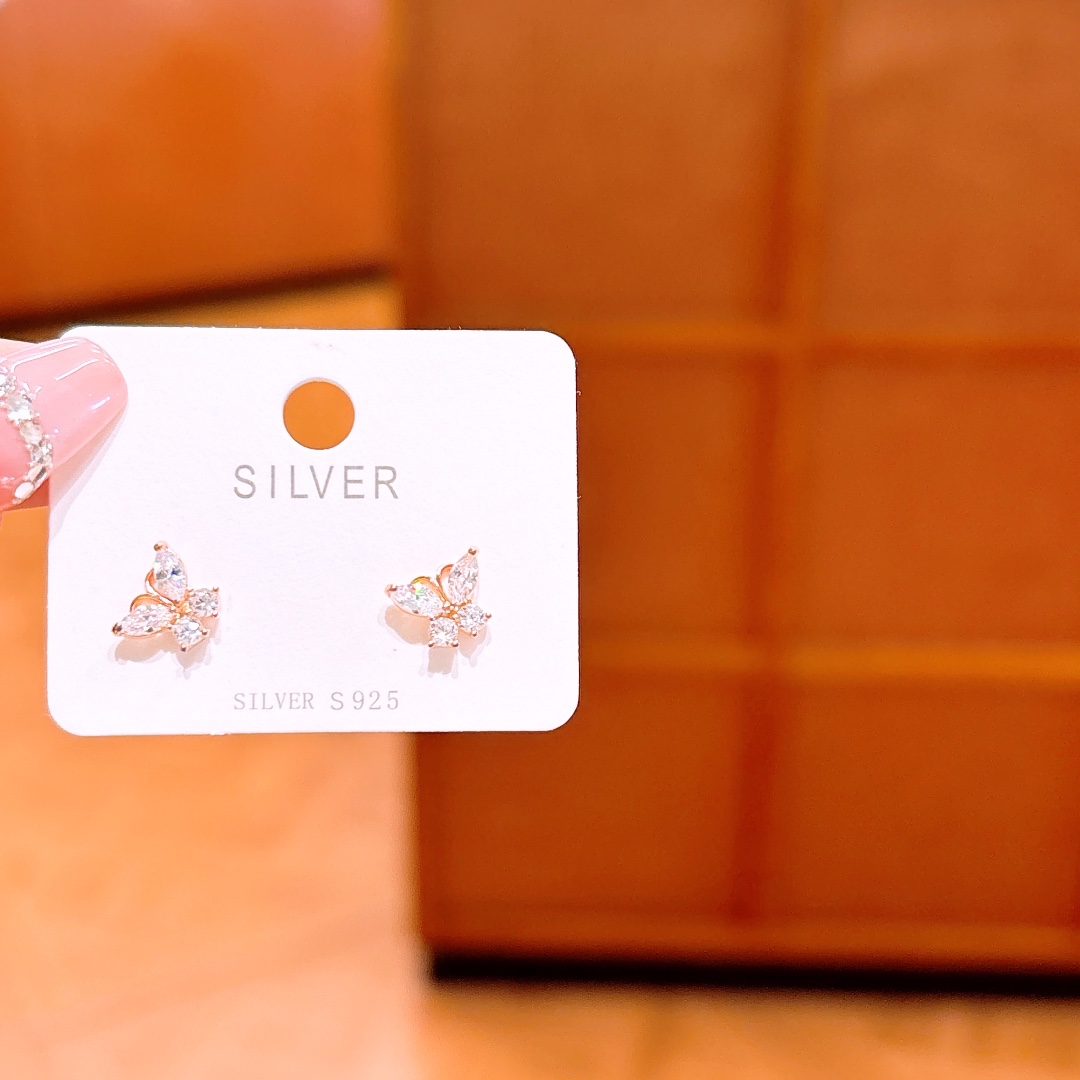 925 Silver Earrings Lively Mother's Birthday Gold