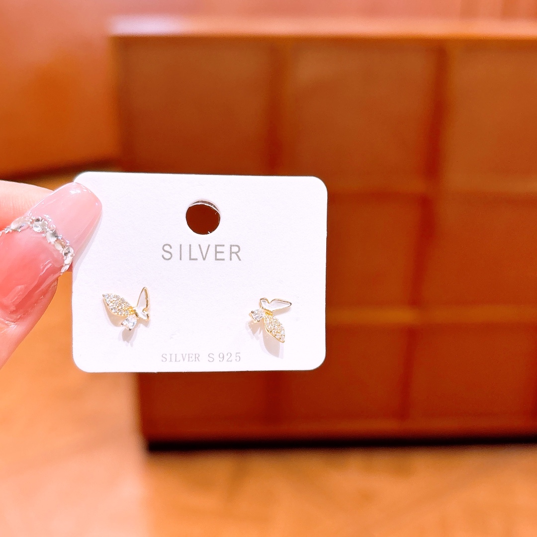 925 Silver Earrings Girly Wedding Registration Gold