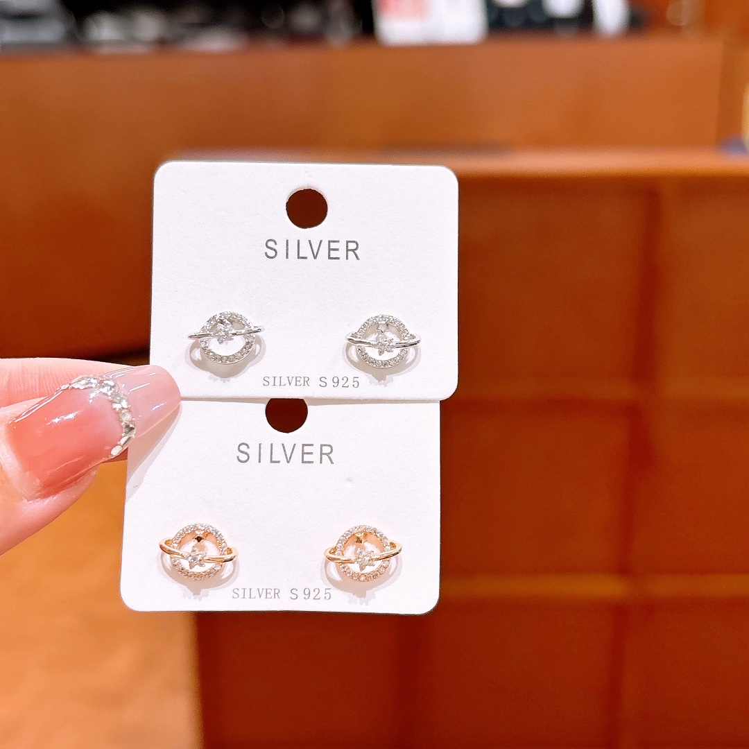 Hypoallergenes Silber Ohrringe Künstlerisch Jahresfeier Gold