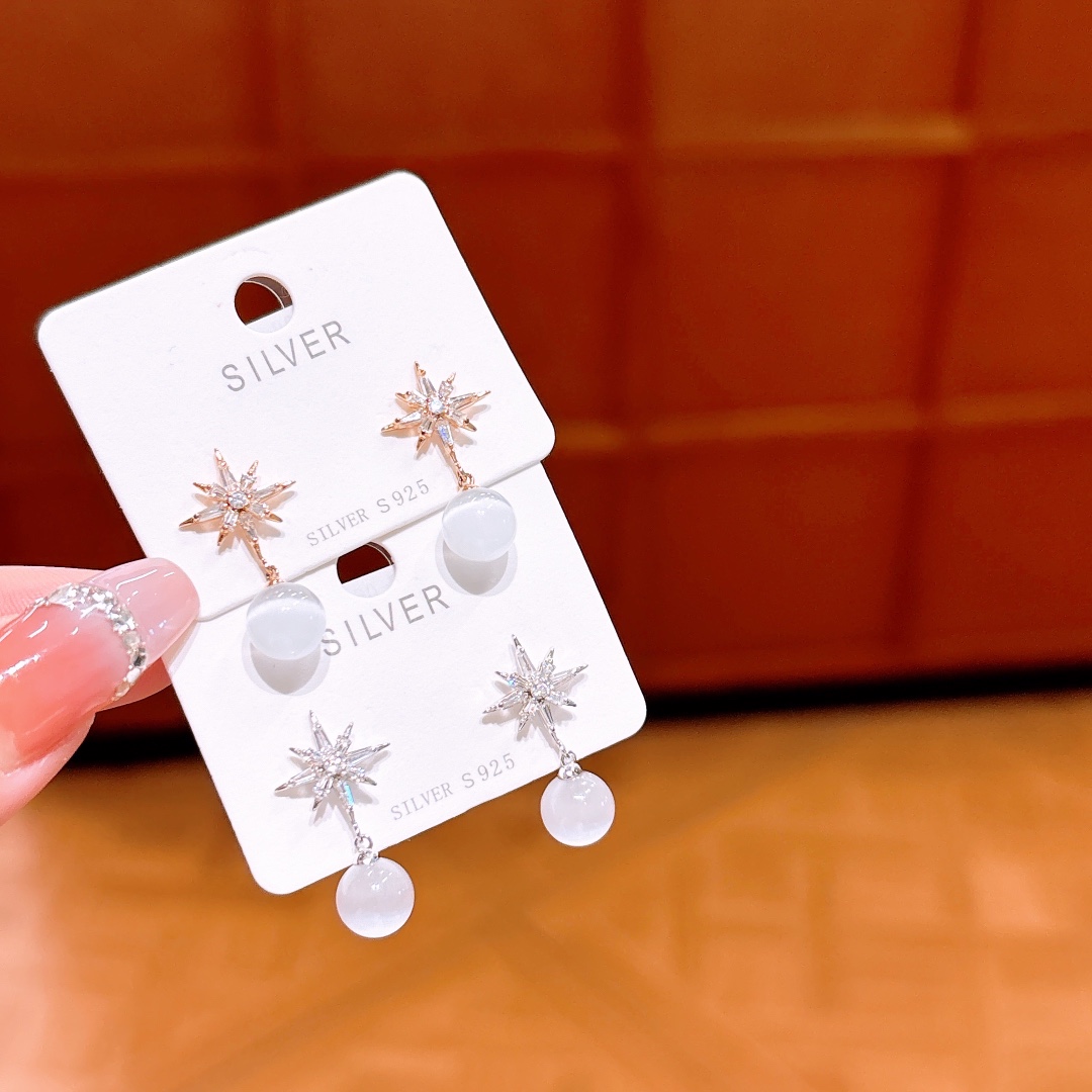 Solid Silver Earrings Playful Annual Party Silver