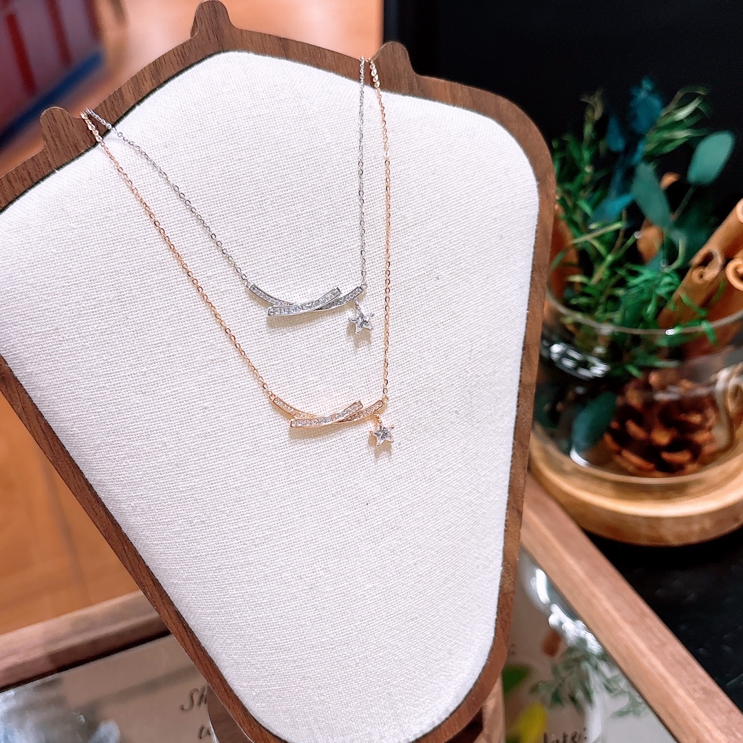 925 Silver Necklace Light Luxury Valentine's Day Gold