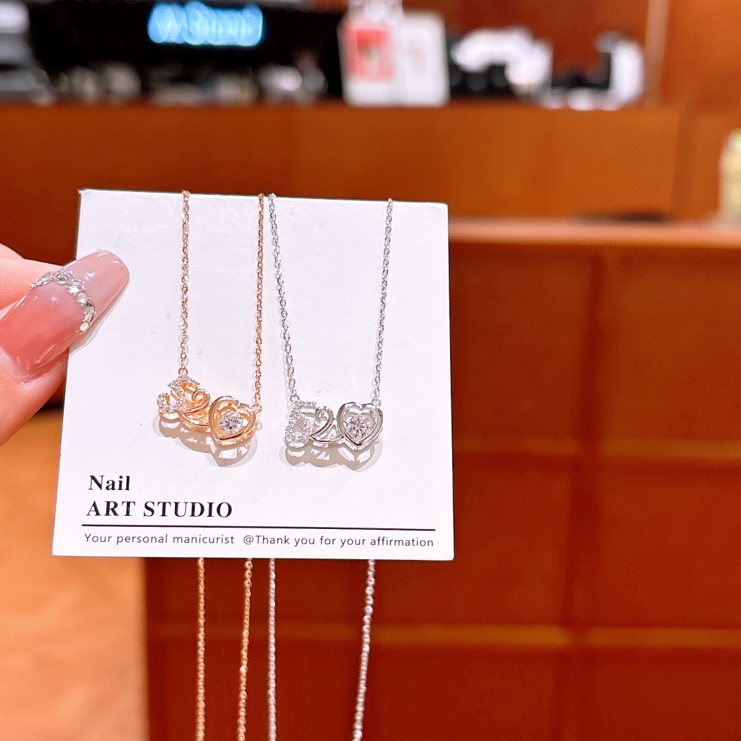 Fine Silver Necklace Sweet Engagement Silver