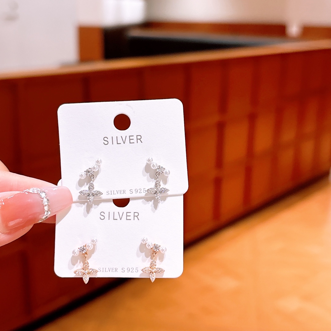 アーティスティック高品質シルバーイヤリングゴールド 親友へのプレゼント