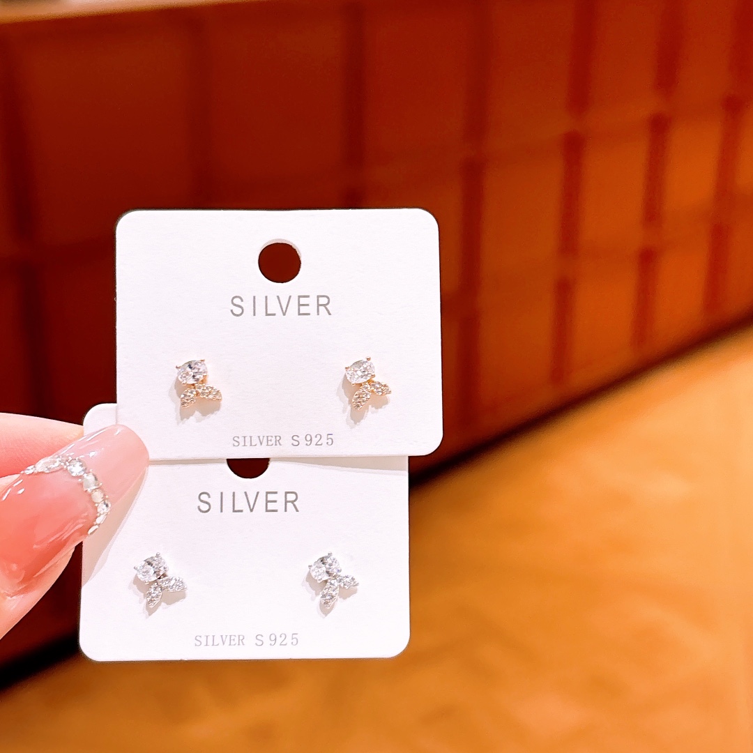 シックS925スターリングシルバーイヤリングゴールド ウェディングギフト