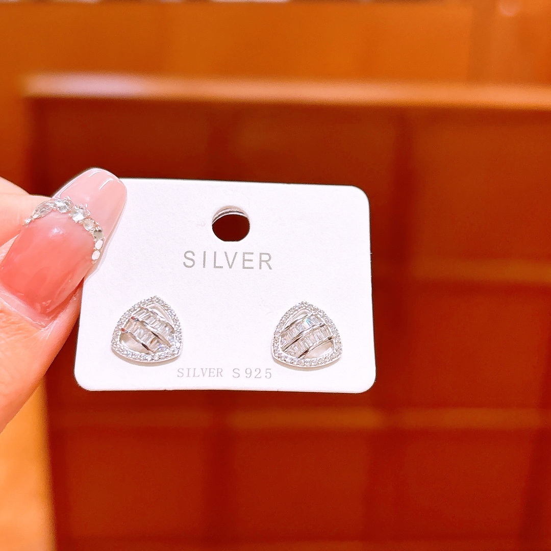 925 Silver Earrings Premium Office Gold