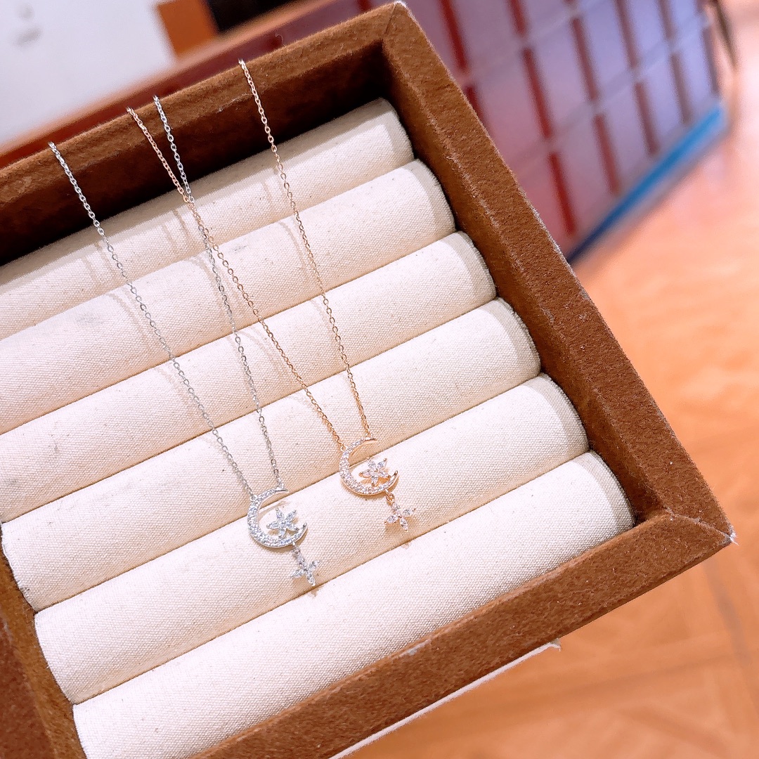 925 Silver Necklace Sweet & Cool Mother's Day Gold