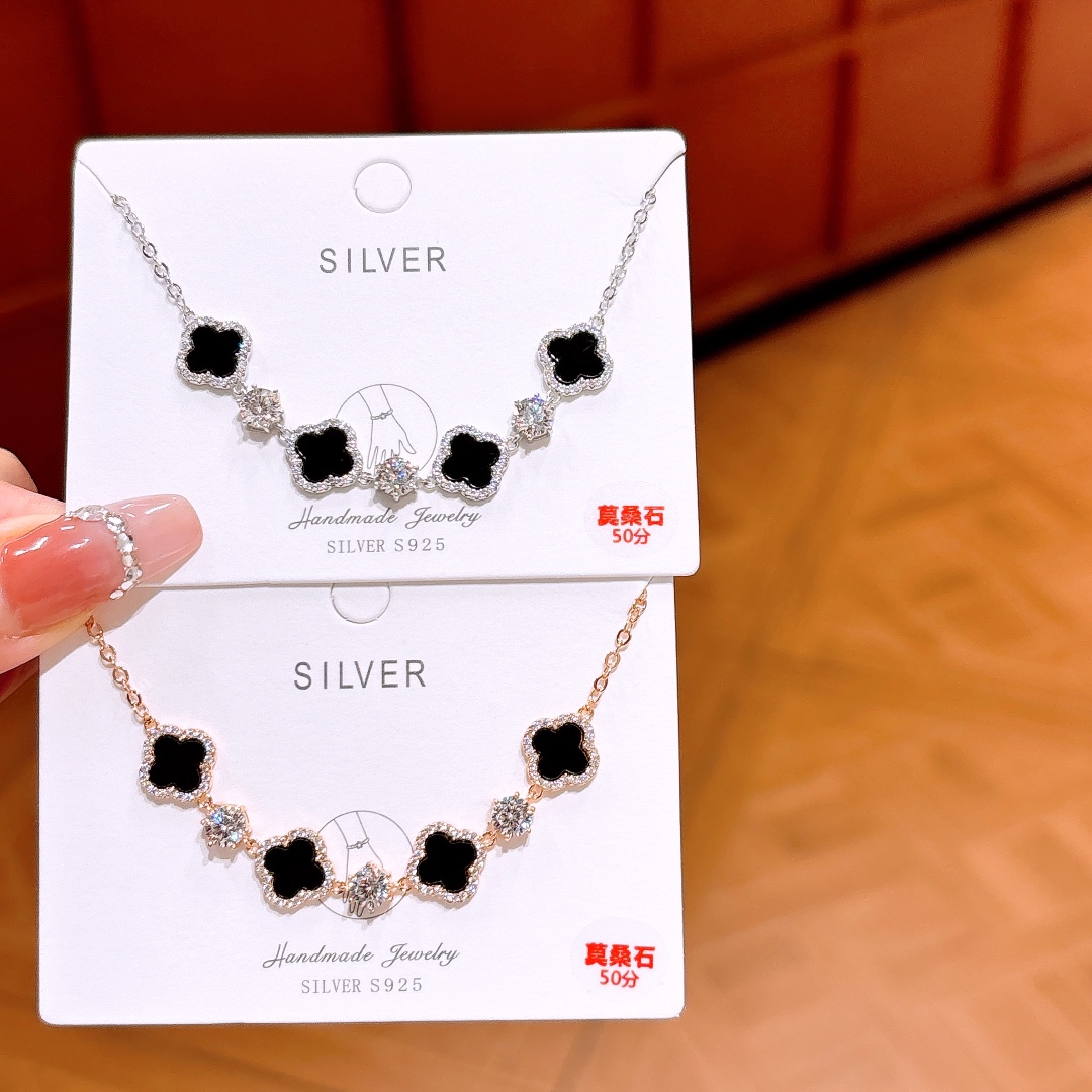 Hypoallergenic Silver Moissanite Bracelet Korean Style Party Gold