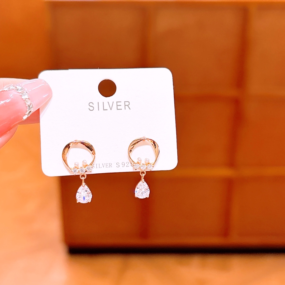 Hochglanzpoliertes Silber Ohrringe Minimalistisch Büro Gold