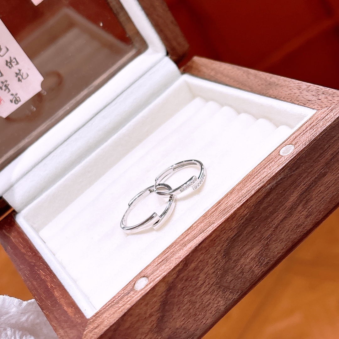 High Polish Silver Couple Rings Minimalist Teacher's Day Gold