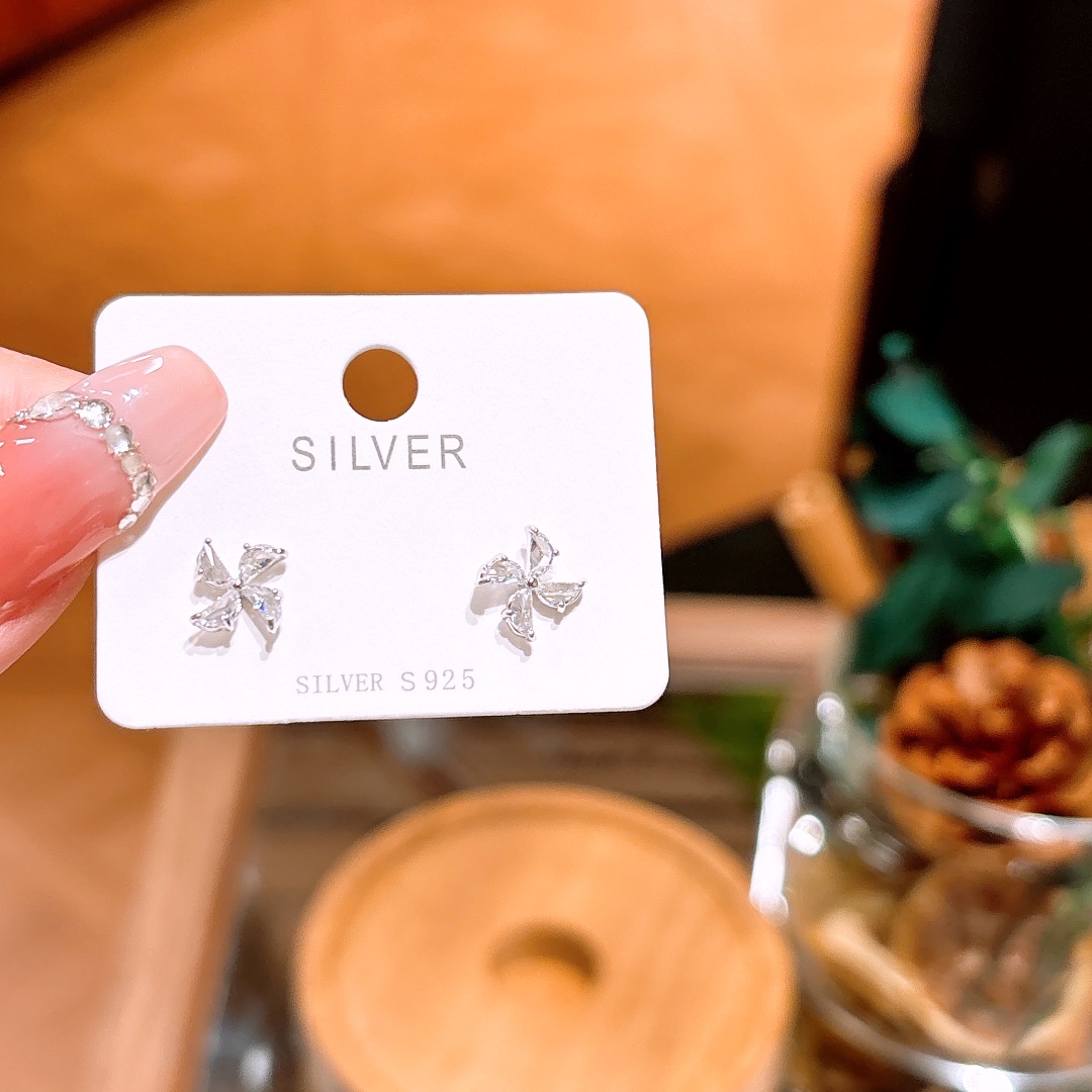 925 Silver Earrings Light Luxury Father's Day Gold