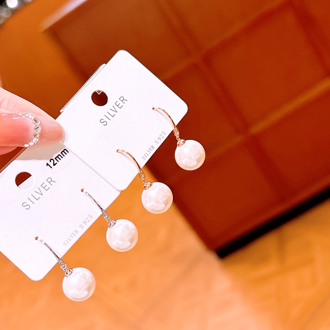 S925 Sterling Silver Drop & Thread Earrings Artistic Annual Party Gold