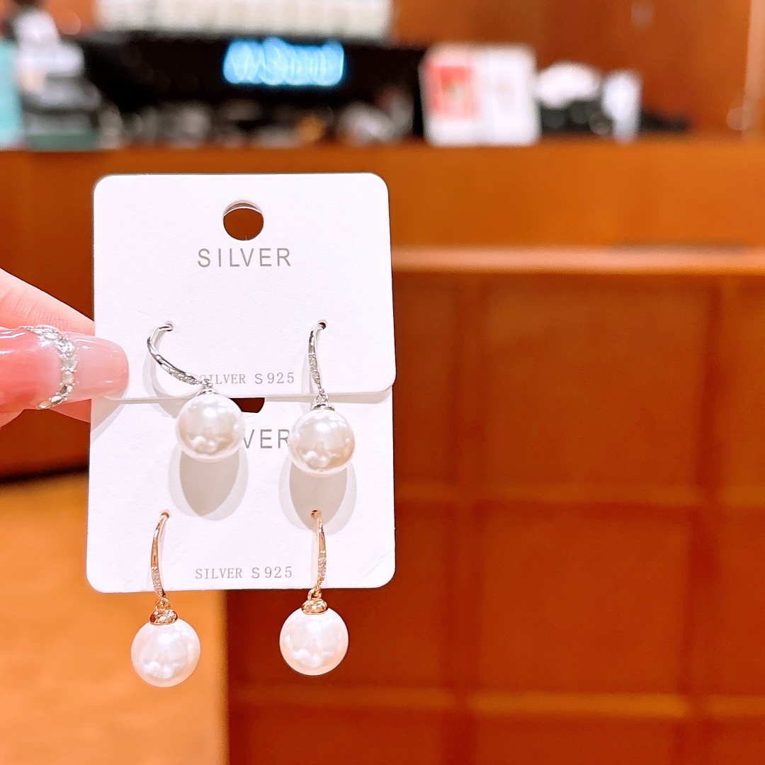 Nickel Free Silver Drop & Thread Earrings French Confession Gold