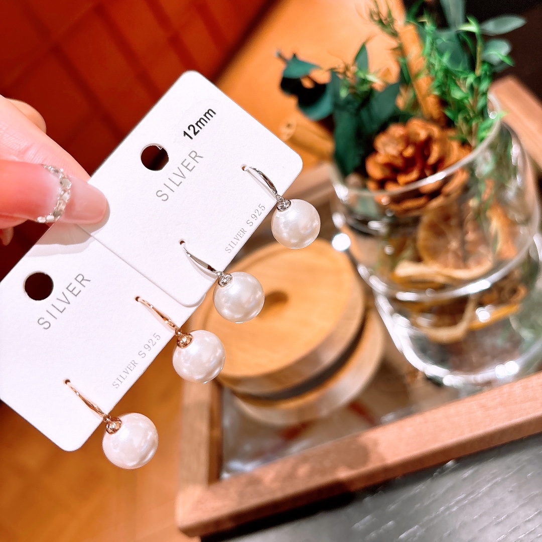 High Polish Silver Drop & Thread Earrings Ultra Minimal Everyday Wear