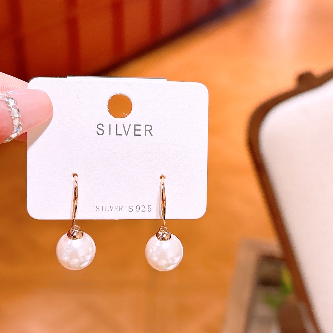 S925 Sterling Silver Drop & Thread Earrings Girly Office Silver