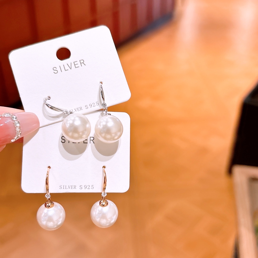 S925 Sterling Silver Drop & Thread Earrings Artistic Office Silver
