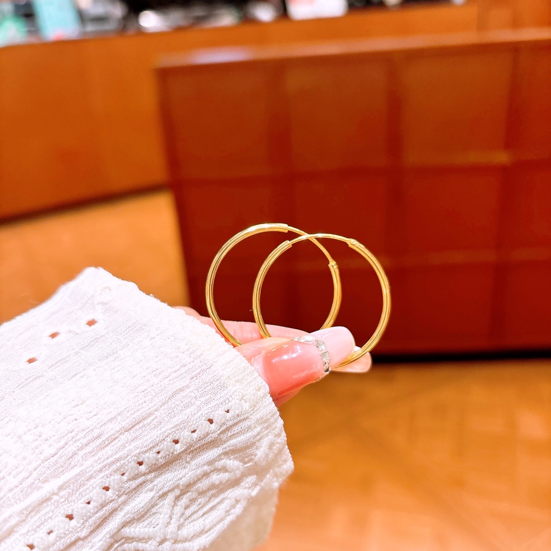 Solid Silver Hoop Earrings Ins Style Travel Silver