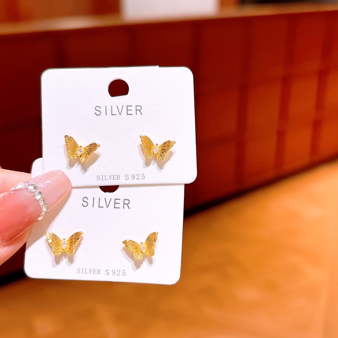 S925 Sterling Silver Earrings French Banquet Silver