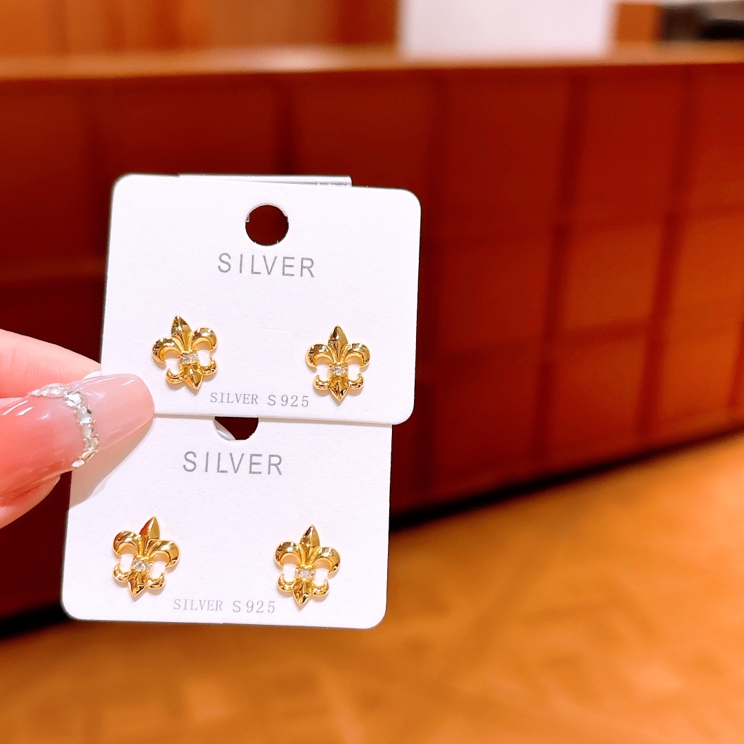 Hypoallergenic Silver Earrings Ins Style New Year Gold