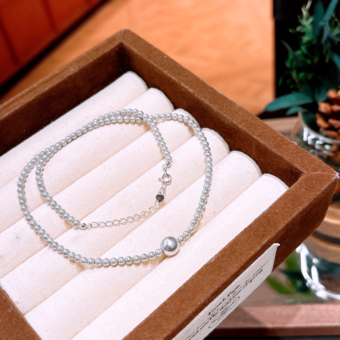 Solid Silver Necklace Fashion Office Gold