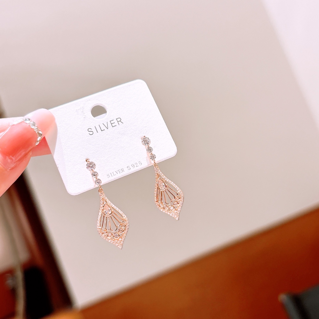 925 Silver Earrings Korean Style New Year Gold