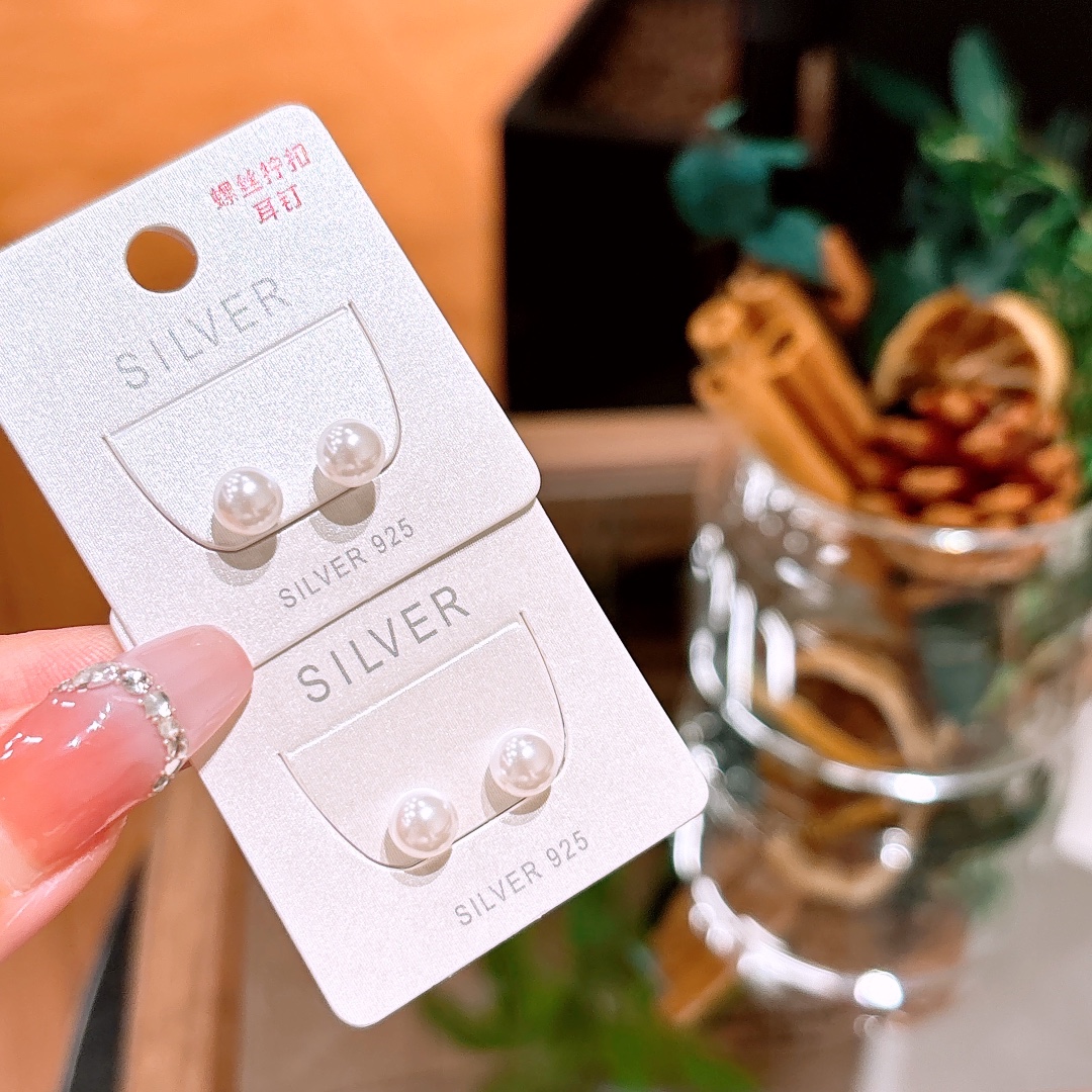 S925 Sterling Silver Screw-back Studs Premium Engagement Silver