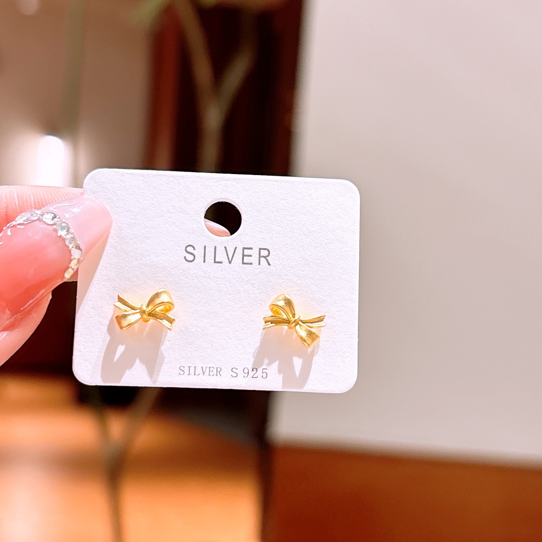 High Polish Silver Earrings Romantic Mother's Birthday Gold