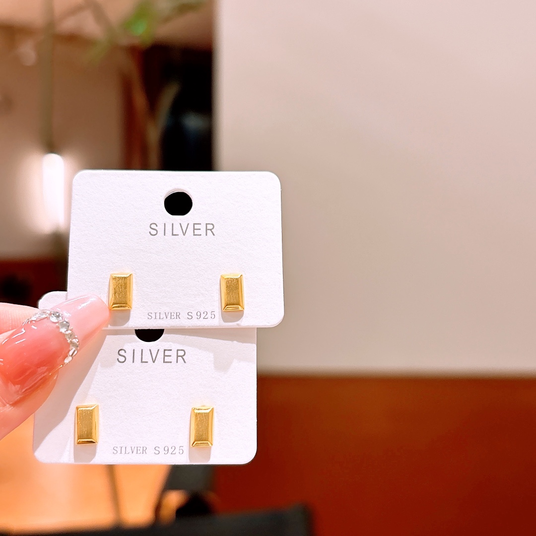 Hypoallergenic Silver Earrings Light Luxury Wedding Registration Gold