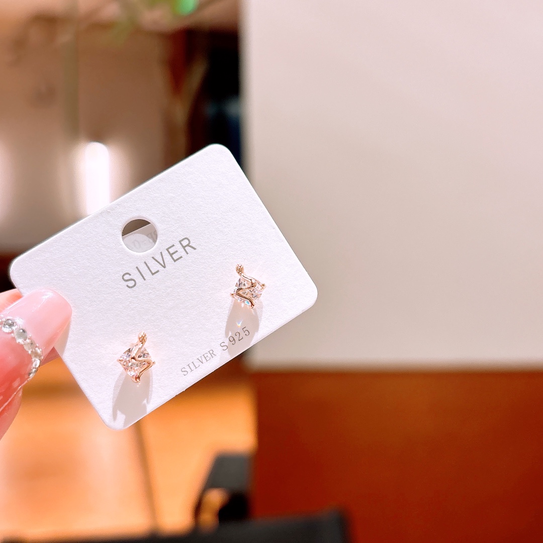 Hypoallergenic Silver Earrings Romantic Wedding Registration Gold