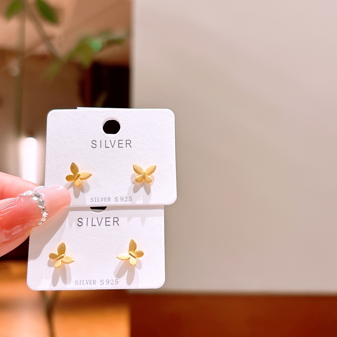 S925 Sterling Silver Earrings Ins Style Banquet Silver